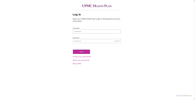 Security scan screenshot of https://member.upmchp.com