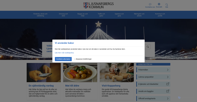 Security scan screenshot of https://ljusnarsberg.se/