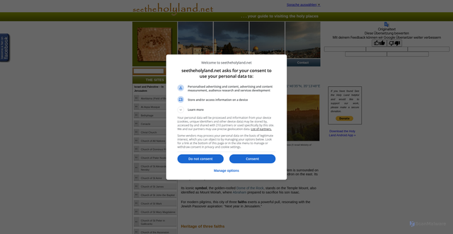 Security scan screenshot of https://www.seetheholyland.net/jerusalem/