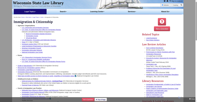 Security scan screenshot of https://wilawlibrary.gov/topics/immigration.php