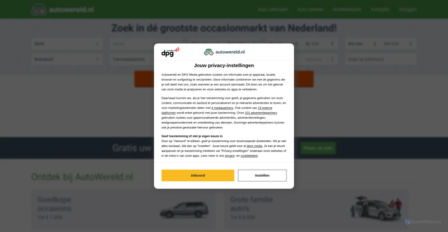 Security scan screenshot of https://autowereld.nl