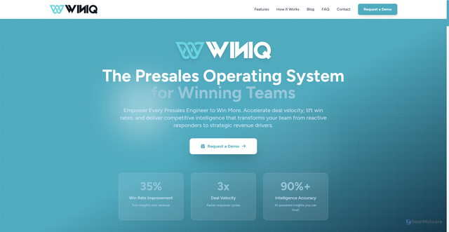 Security scan screenshot of https://winiq.ai/