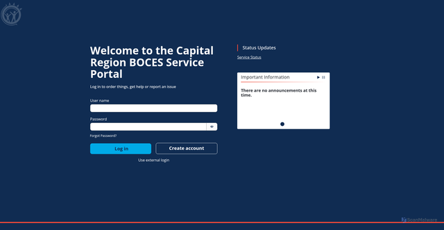 Security scan screenshot of bocescr.service-now.com