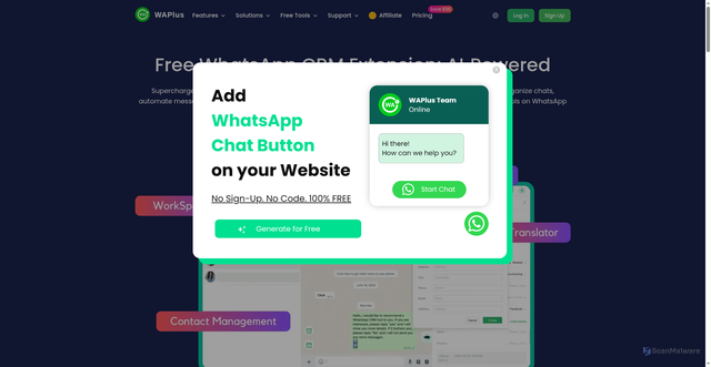Security scan screenshot of https://waplus.io