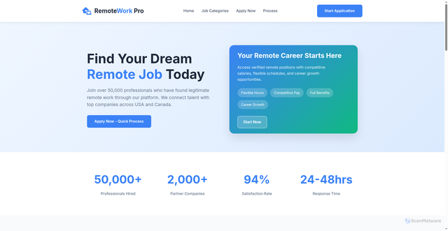 Security scan screenshot of https://remoteconnectjobs.com/
