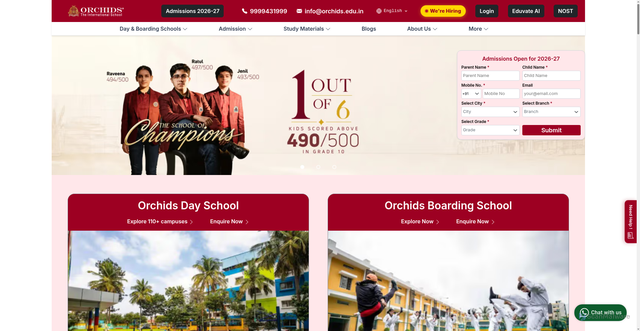 Security scan screenshot of https://orchidsinternationalschool.com