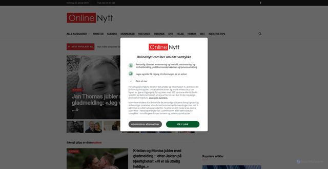 Security scan screenshot of https://onlinenytt.com/