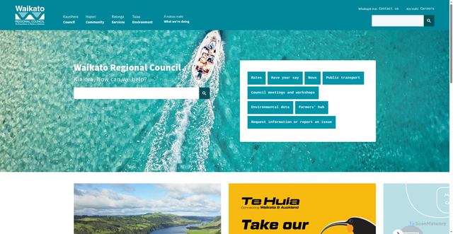Security scan screenshot of http://www.waikatoregion.govt.nz/