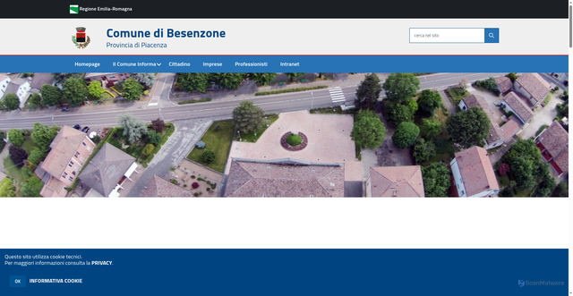 Security scan screenshot of https://www.comune.besenzone.pc.it/hh/index.php