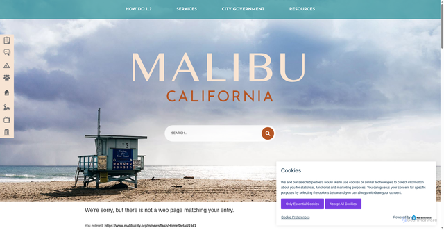 Security scan screenshot of https://www.malibucity.org/m/newsflash/Home/Detail/1941