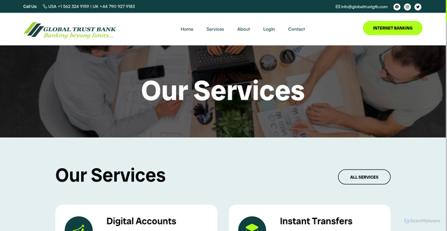 Security scan screenshot of https://creditunionfirst.com/services.html