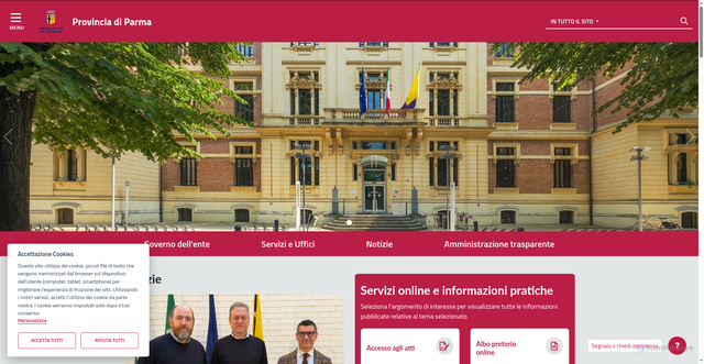 Security scan screenshot of https://www.provincia.parma.it/