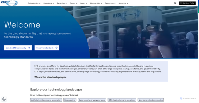 Security scan screenshot of https://etsi.org