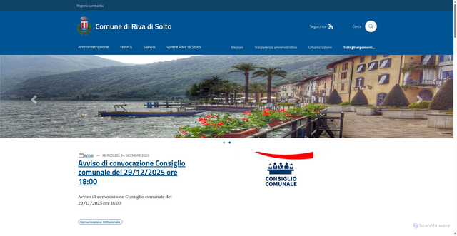 Security scan screenshot of https://www.comune.rivadisolto.bg.it/