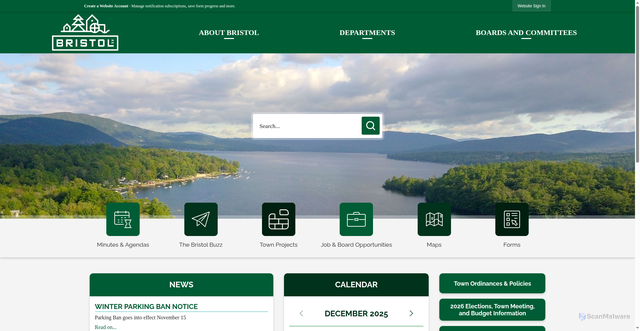 Security scan screenshot of https://bristolnh.gov/