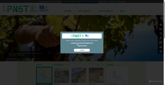 Security scan screenshot of https://www.parconazionale5terre.it/