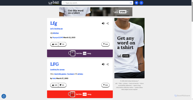 Security scan screenshot of https://www.urbandictionary.com/define.php?term=Lfg
