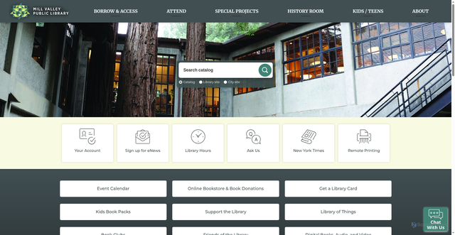 Security scan screenshot of https://millvalleylibrary.gov/