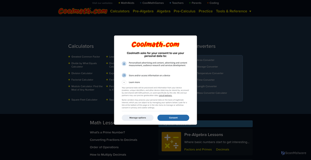 Security scan screenshot of https://www.coolmath.com