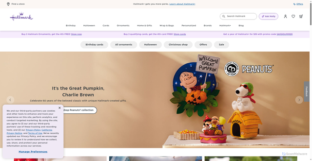 Security scan screenshot of https://www.hallmark.com