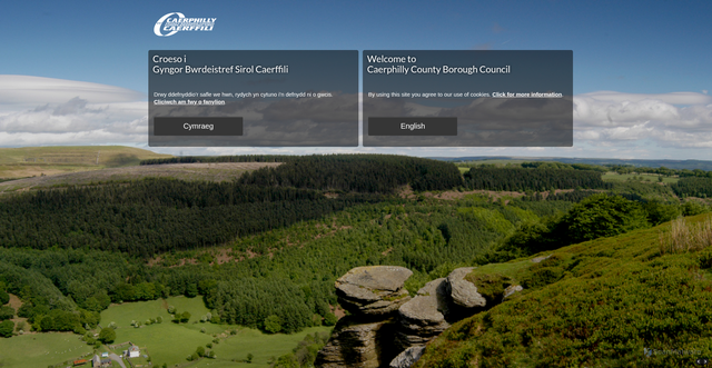 Security scan screenshot of http://www.caerphilly.gov.uk