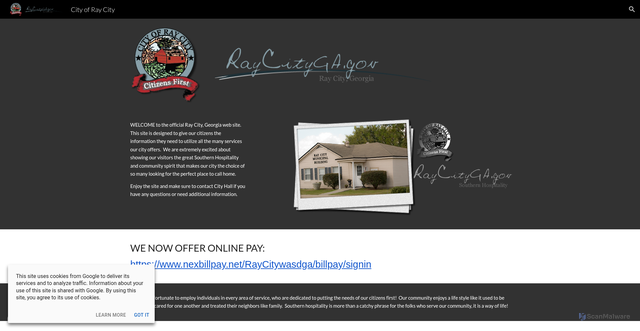 Security scan screenshot of https://www.raycityga.gov/