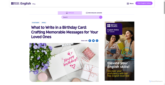 Security scan screenshot of https://englishonline.britishcouncil.org/blog/articles/what-to-write-in-a-birthday-card-crafting-memorable-messages-for-your-loved-ones/