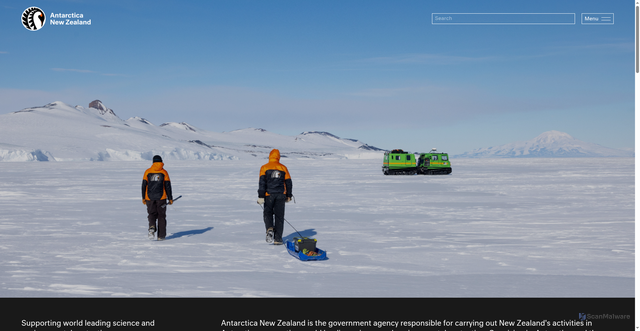 Security scan screenshot of https://www.antarcticanz.govt.nz/