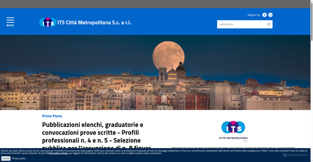 Security scan screenshot of https://www.itscittametropolitana.it/
