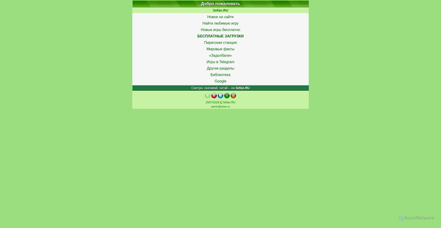 Security scan screenshot of https://sefan.ru