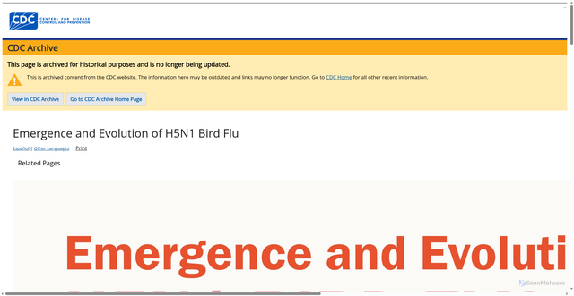 Security scan screenshot of https://archive.cdc.gov/www_cdc_gov/flu/avianflu/communication-resources/bird-flu-origin-infographic.html