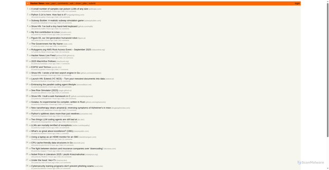 Security scan screenshot of https://news.ycombinator.com/