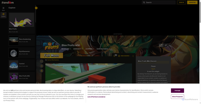 Security scan screenshot of https://blox-fruits.fandom.com/wiki/Full_Moon