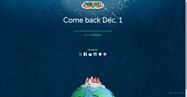 Security scan screenshot of https://www.noradsanta.org