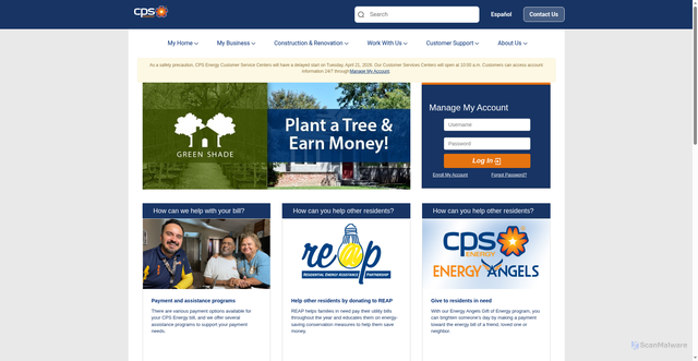 Security scan screenshot of https://secure.cpsenergy.com/mma/wssHome.jsp