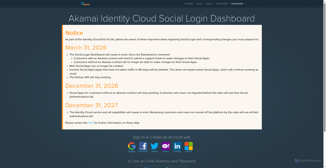 Security scan screenshot of https://janraincapture.com