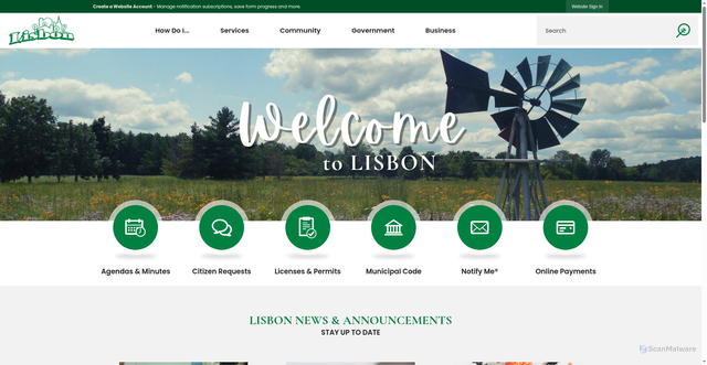 Security scan screenshot of https://lisbonwi.gov/