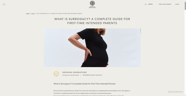 Security scan screenshot of https://www.growinggenerations.com/blog/what-is-surrogacy