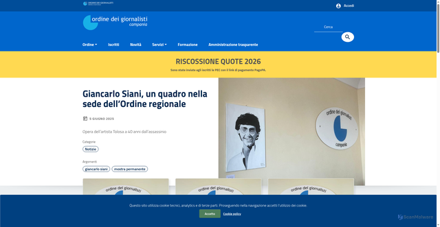 Security scan screenshot of https://www.odg.campania.it