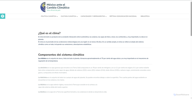 Security scan screenshot of https://cambioclimatico.gob.mx/que-es-el-clima/