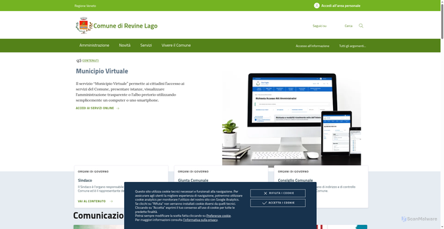 Security scan screenshot of https://www.comune.revine-lago.tv.it