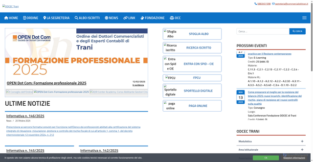 Security scan screenshot of https://www.commercialistitrani.it/