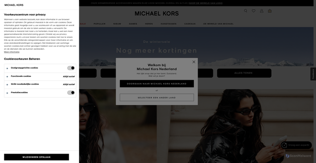 Security scan screenshot of https://www.michaelkors.eu
