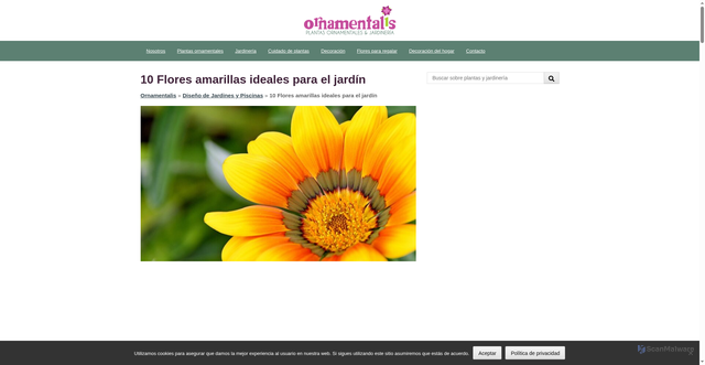 Security scan screenshot of https://ornamentalis.com/flores-amarillas/
