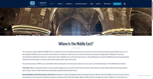 Security scan screenshot of https://mideast.unc.edu/where/