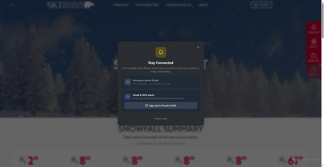 Security scan screenshot of https://www.skisantafe.com/conditions/snow-report