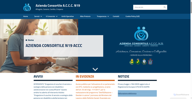 Security scan screenshot of https://aziendaconsortilen19.it