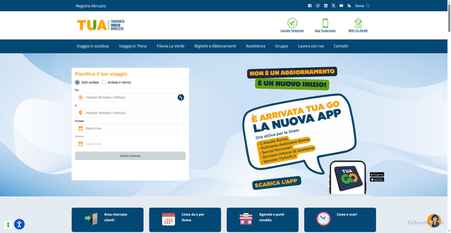 Security scan screenshot of https://www.tuabruzzo.it