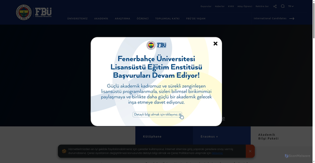 Security scan screenshot of https://www.fbu.edu.tr/