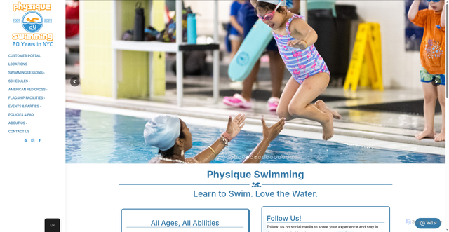 Security scan screenshot of https://physiqueswimming.com/en/
